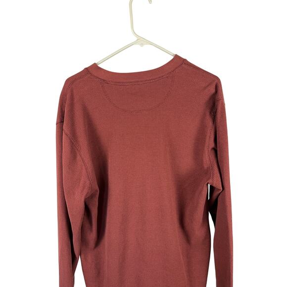 C.E. Schmidt Workwear Thermal Henley M Rust Red Waffle Knit Excellent - Picture 4 of 5